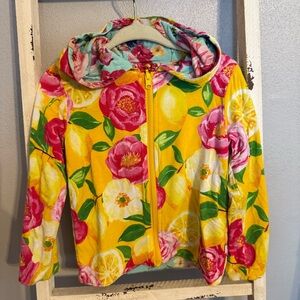 Posh Peanut Floral Hood Reversible Zip Up Pink Yellow Size 18-24 Toddler Bamboo